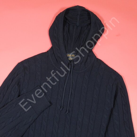Brooks Brothers Other - Brooks Brothers Cotton Cable Knit Hoodie Sweater in Blue Size 2XL